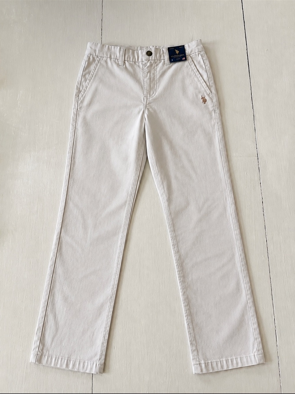NWT U.S. Polo Assn. White Straight Leg Chino Pants 18